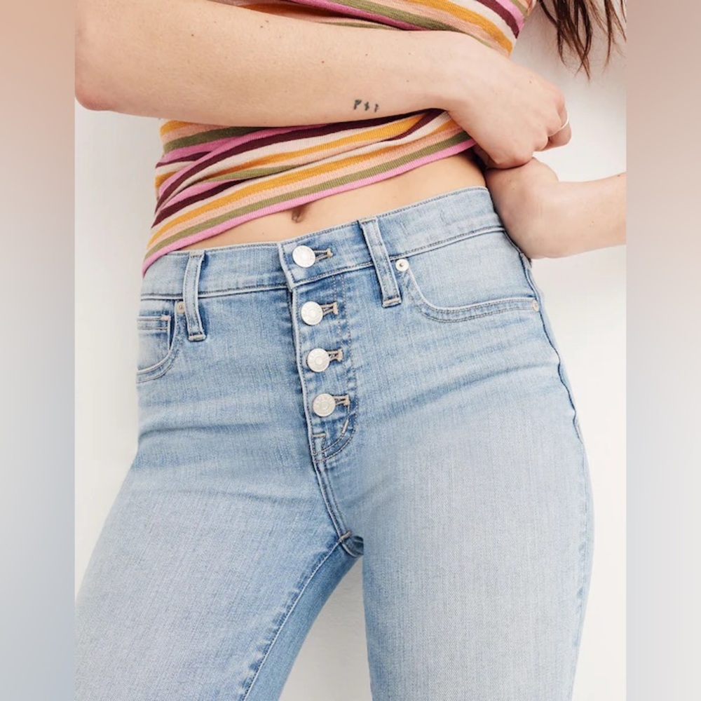 Madewell 9" High-Rise Skinny Crop Jeans Button-Front Edition size 25